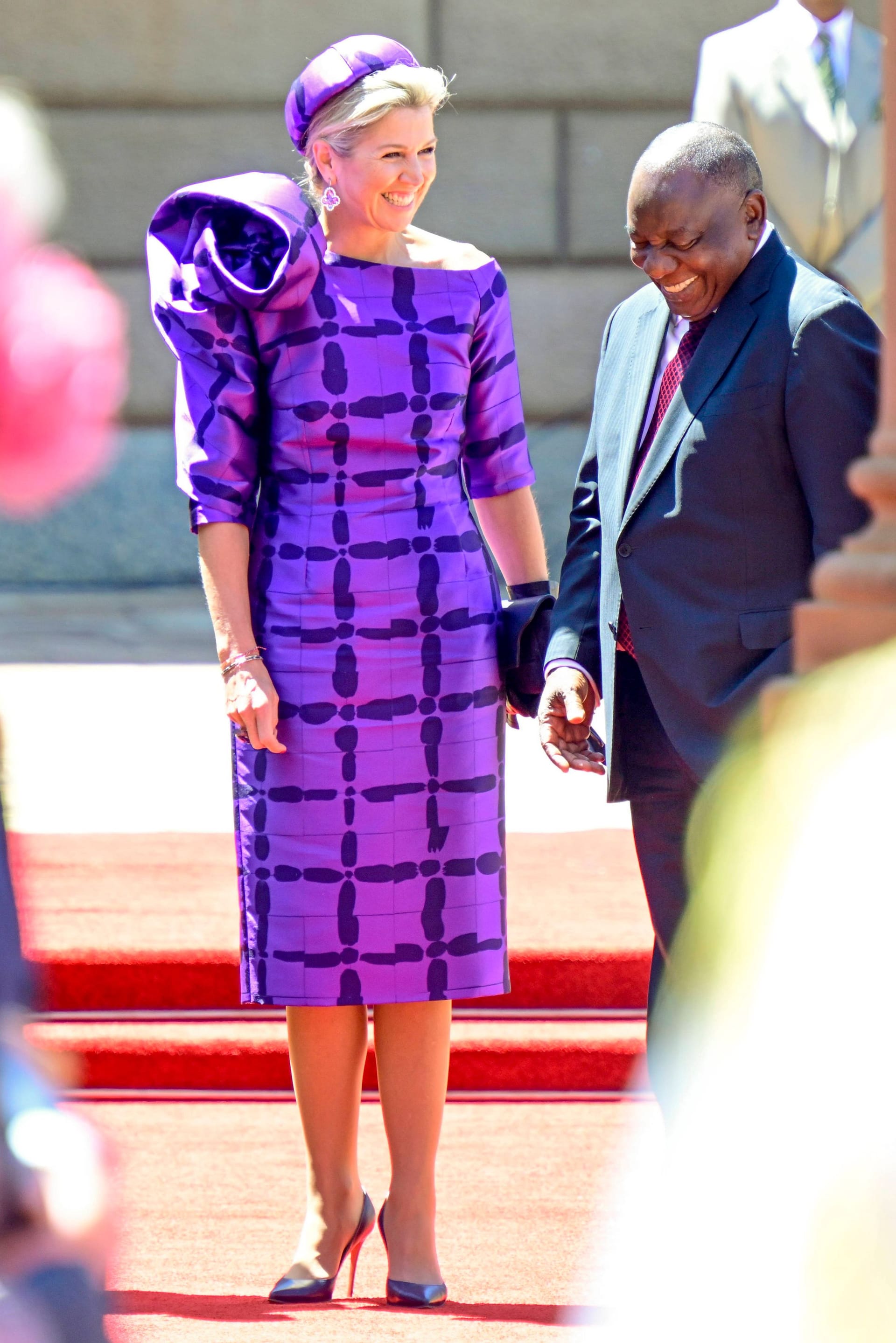 Máxima und Cyril Ramaphosa, Präsident der Republik Südafrika am 19. Oktober 2023