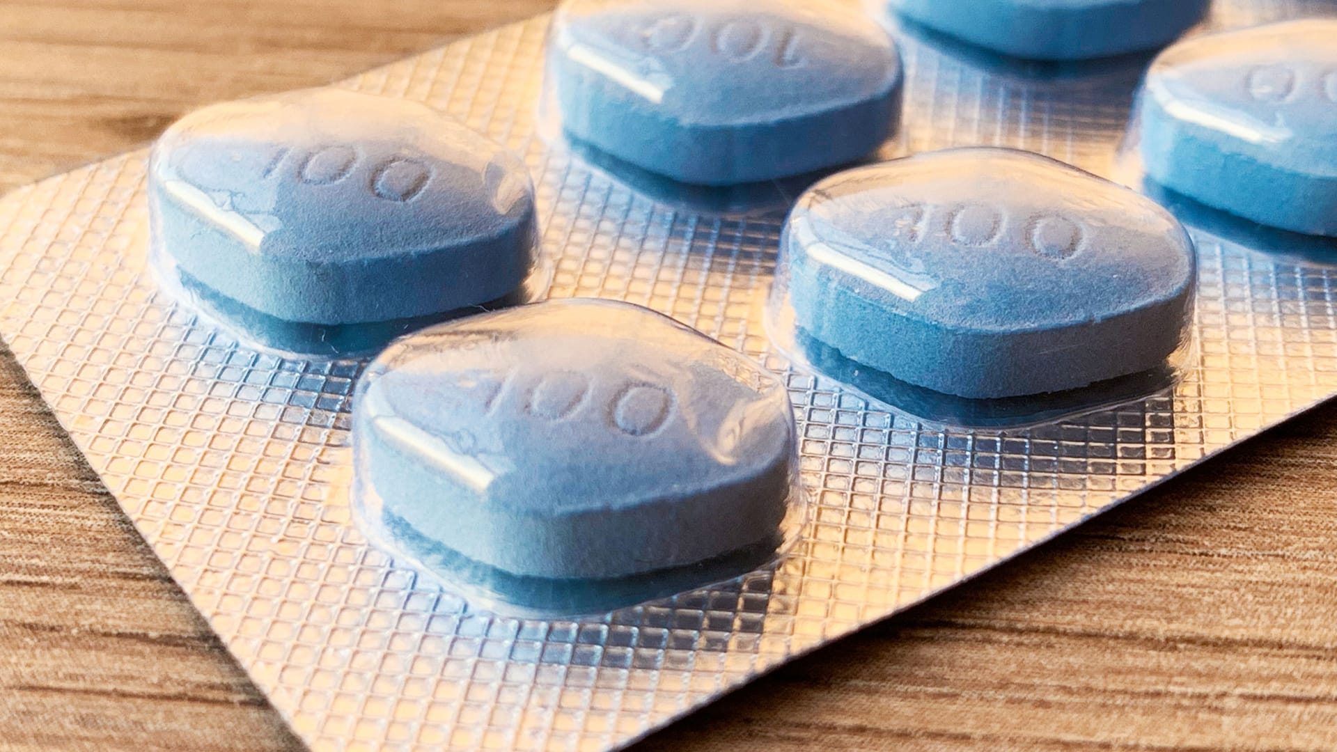 Pills for men's sexual health on table