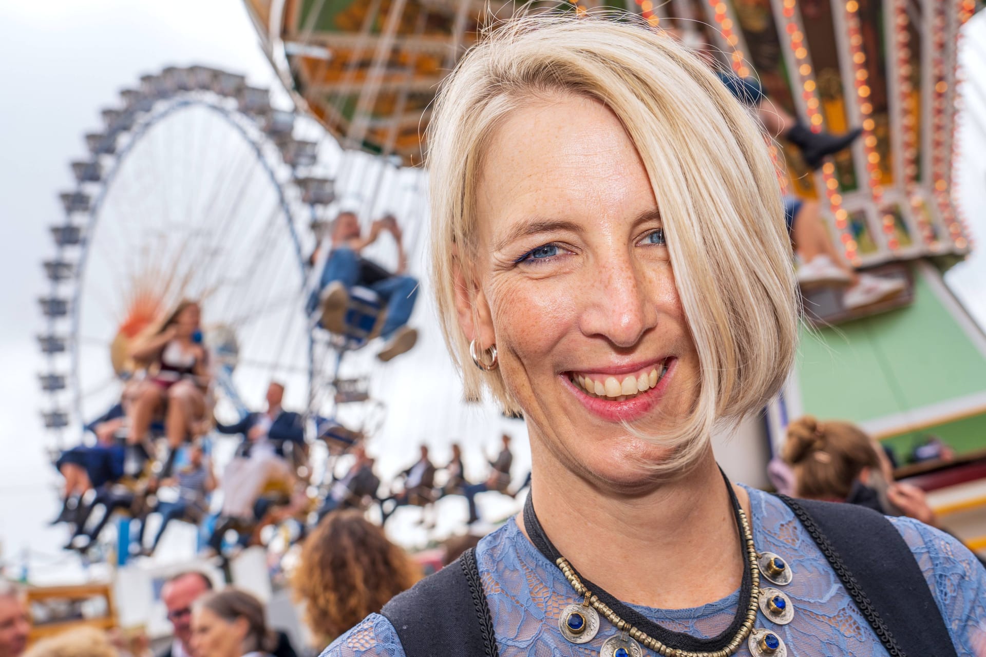 Katrin Habenschaden auf dem Oktoberfest in diesem Jahr (Archivfoto): Wenig später verkündete sie ihren Abschied aus München.