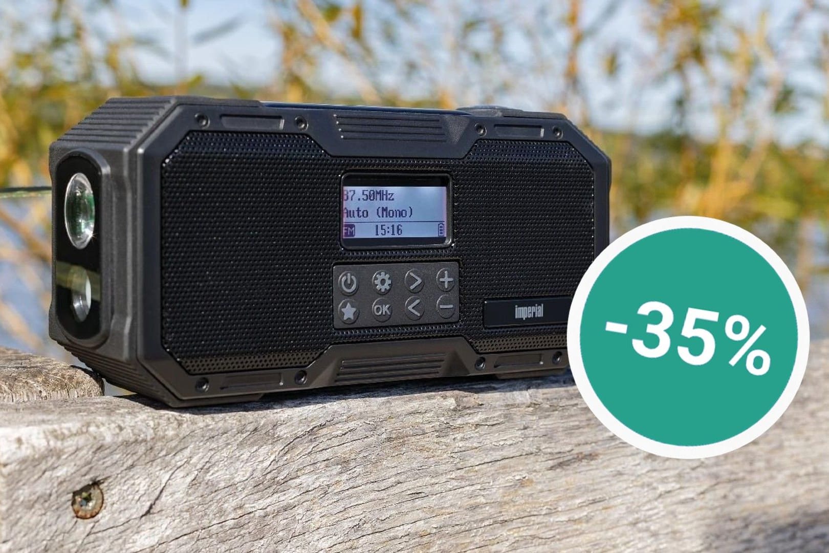 Im Aldi-Angebot: Das praktische DAB+-Radio kann über Solar, den Akku oder eine Handkurbel betrieben werden.