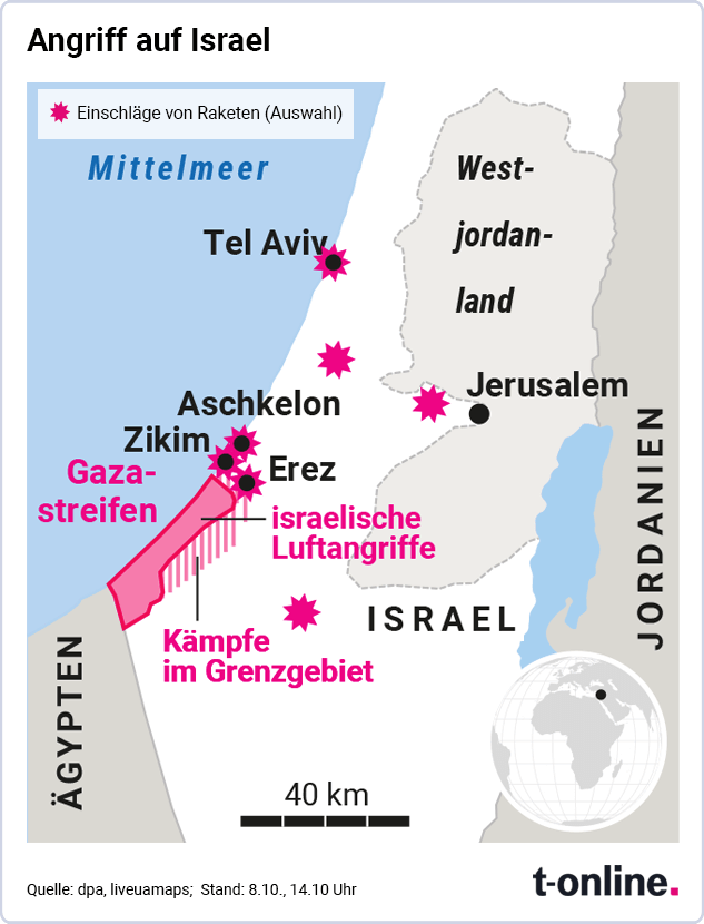 Angriff auf Israel: An mehreren Orten sind Raketen eingeschlagen.