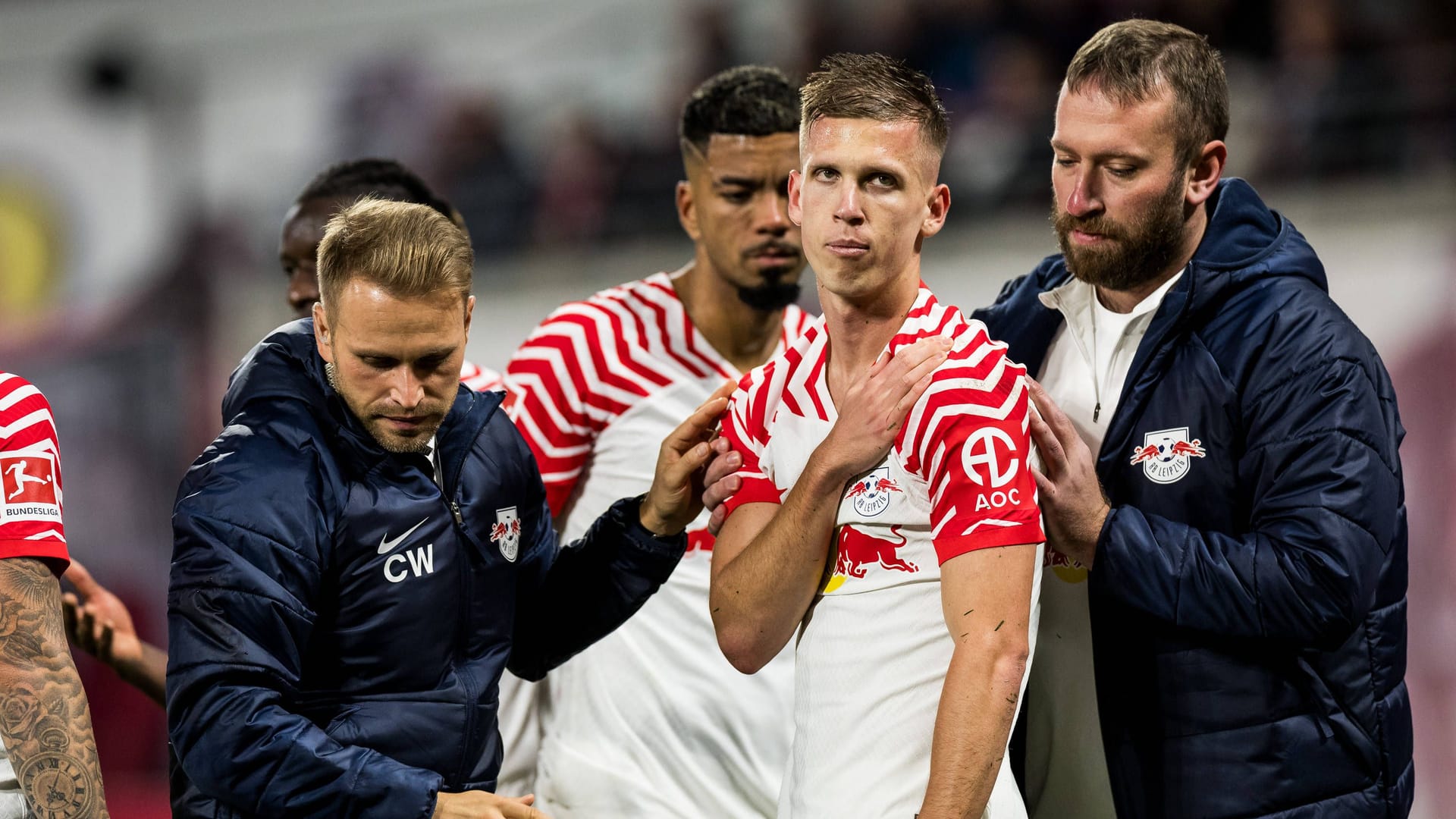 Dani Olmo: Er hat sich wohl an der Schulter verletzt.