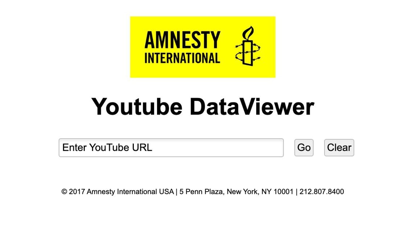 Mit dem Video-Check von Amnesty International lassen sich Metadaten von Bewegtbild-Inhalten herausfinden.
