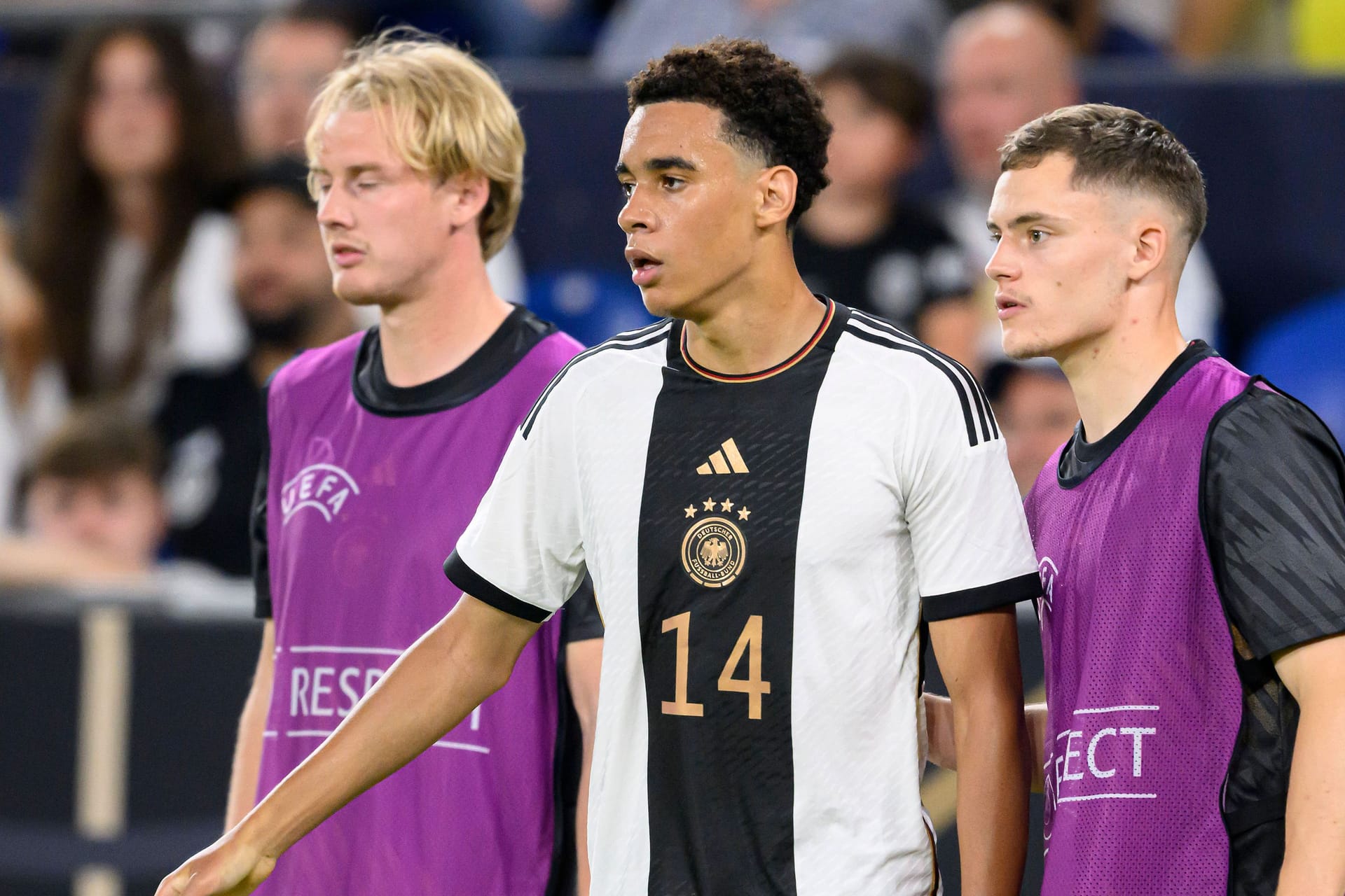 Julian Brandt, Jamal Musiala und Florian Wirtz (v. l. n. r.): Alle drei spielen in der Nationalmannschaft.