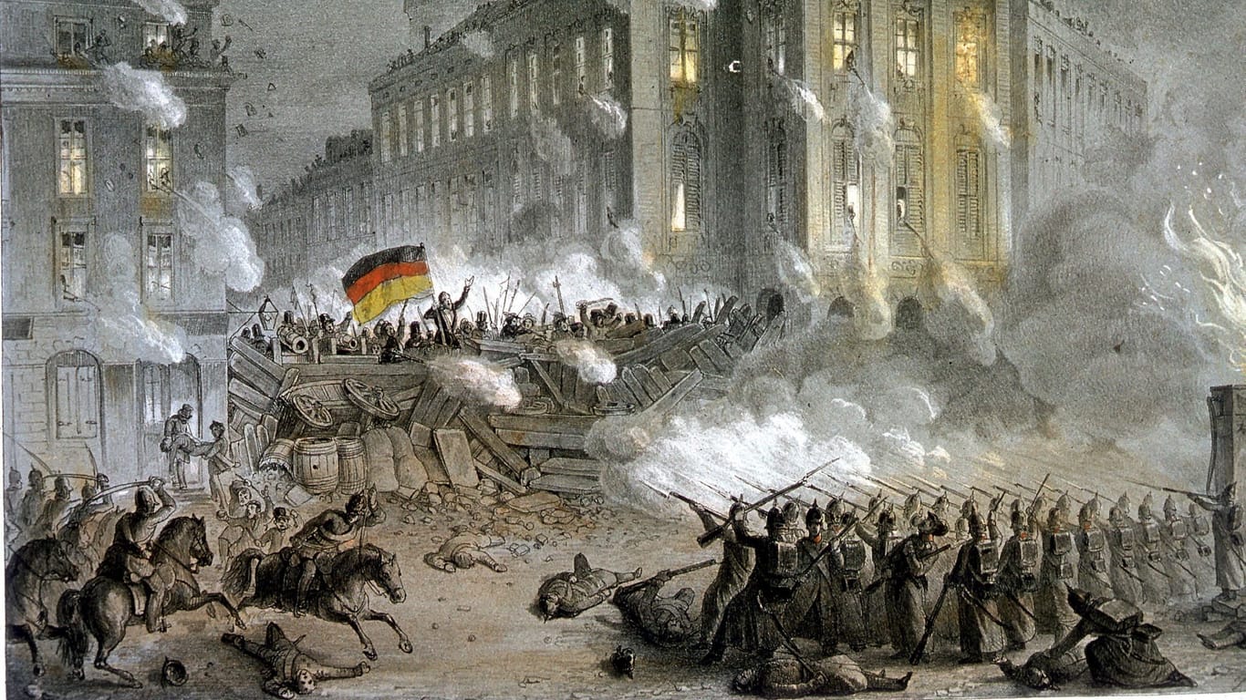 Revolution von 1848: Im März kämpften Berliner Bürger gegen königliche Truppen.