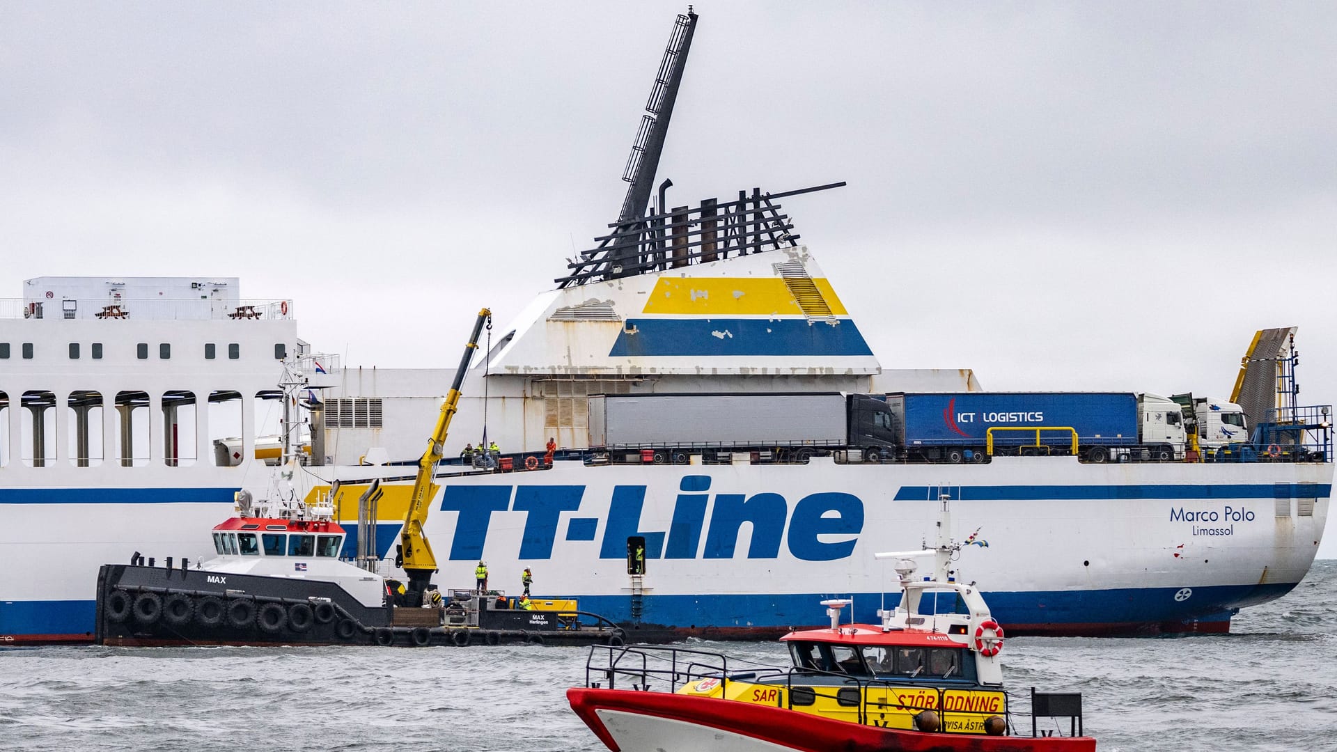 Ostsee-Fähre "Marco Polo"(Archivbild): Seit einer Woche vor der schwedischen Küste fest. Ostsee-Fähre "Marco Polo"(Archivbild): Seit einer Woche vor der schwedischen Küste fest.