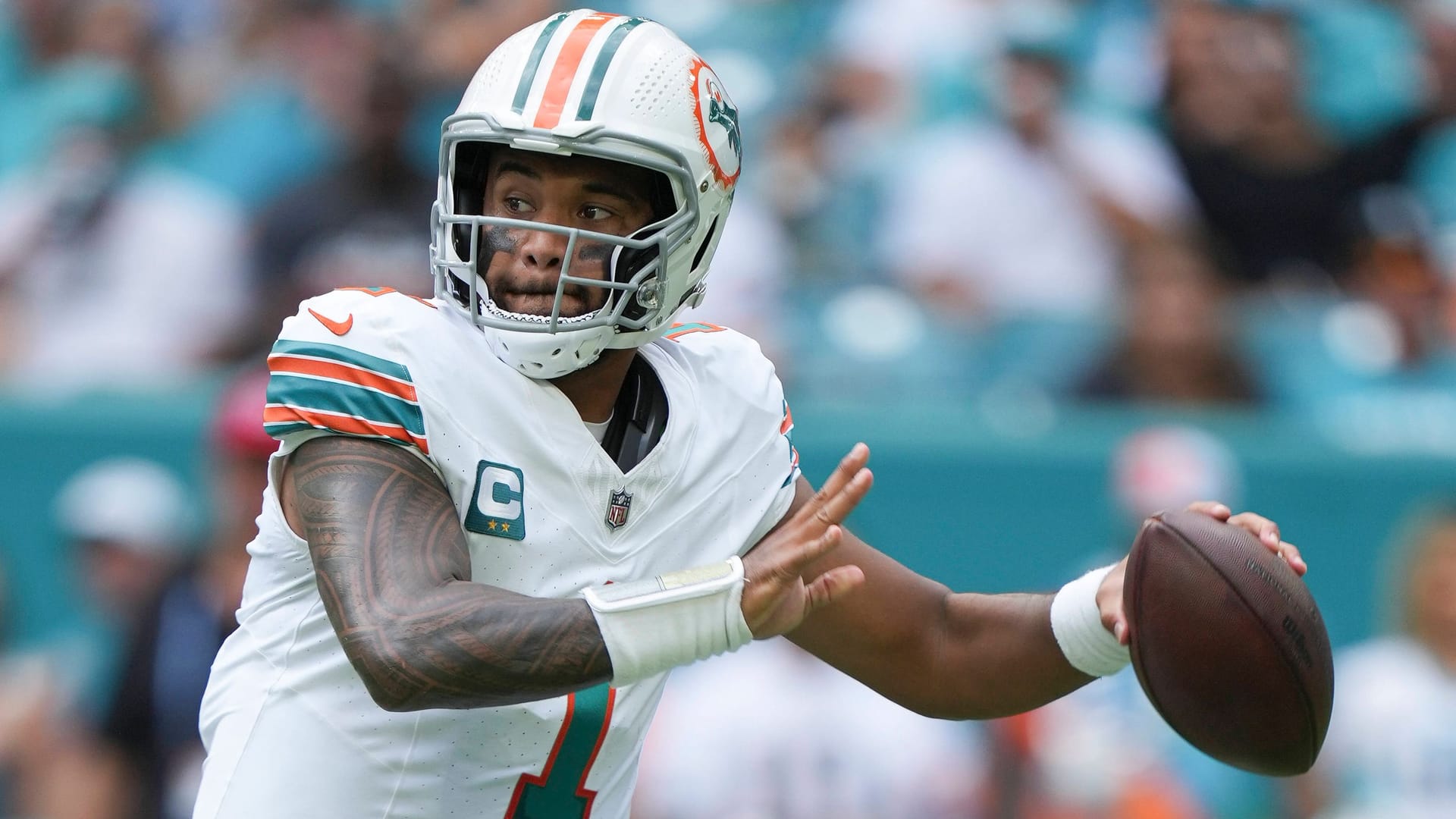 Miami Dolphins Quarterback Tua Tagovailoa: Die Dolphins sind in Frankfurt zu Gast. Miami Dolphins Quarterback Tua Tagovailoa: Die Dolphins sind in Frankfurt zu Gast.