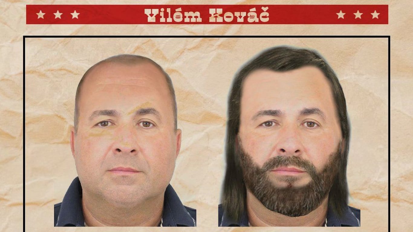 KI-Fotos vom Drogenhändler Vilém Kováč: Mehrere tschechische Medien haben die Bilder veröffentlicht und über die Europol-Fahndung berichtet.
