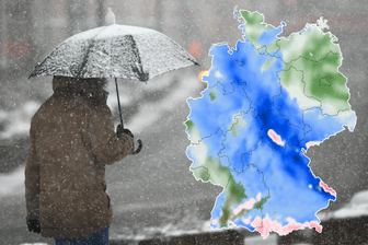 Eine Regenfront bringt Schnee nach Deutschland