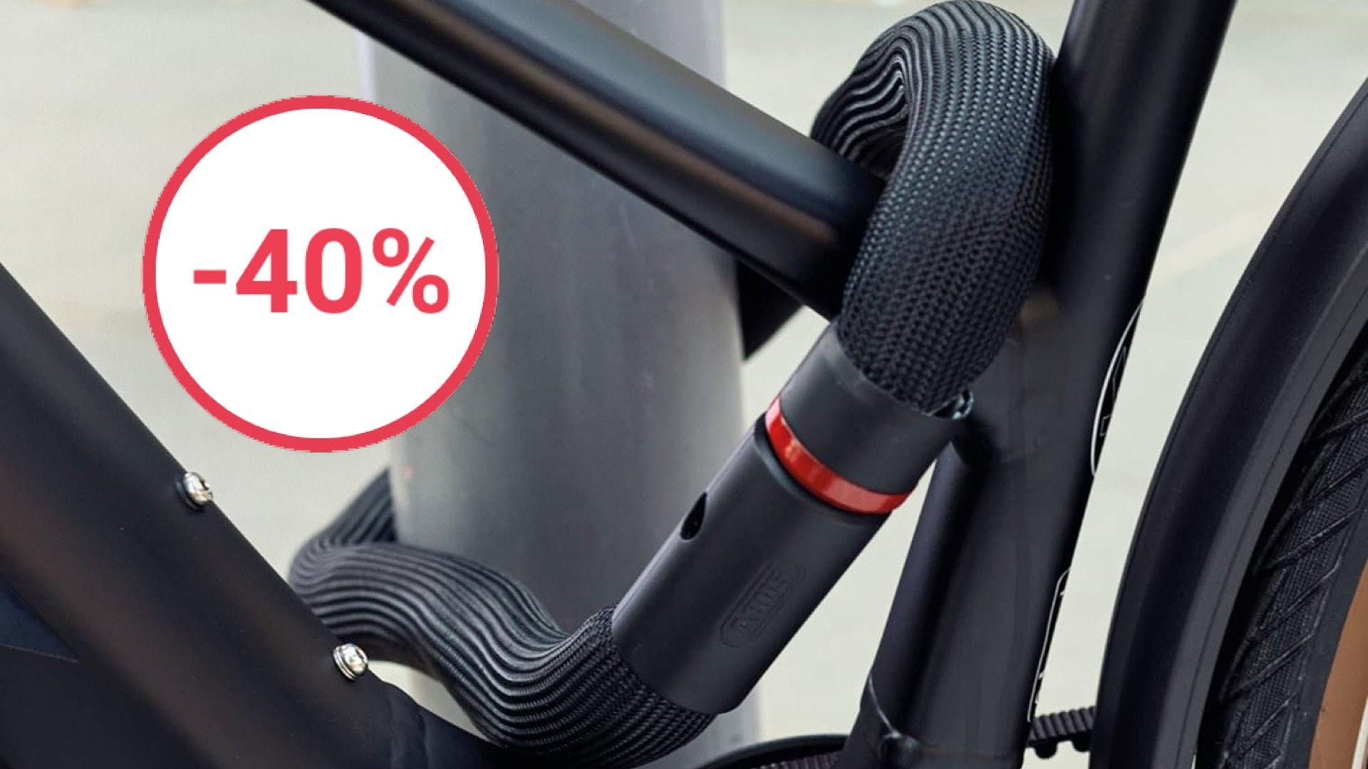 Black-Friday-Angebot: Schützen Sie Ihr Fahrrad oder E-Bike mit dem flexiblen Kettenschloss von Abus.