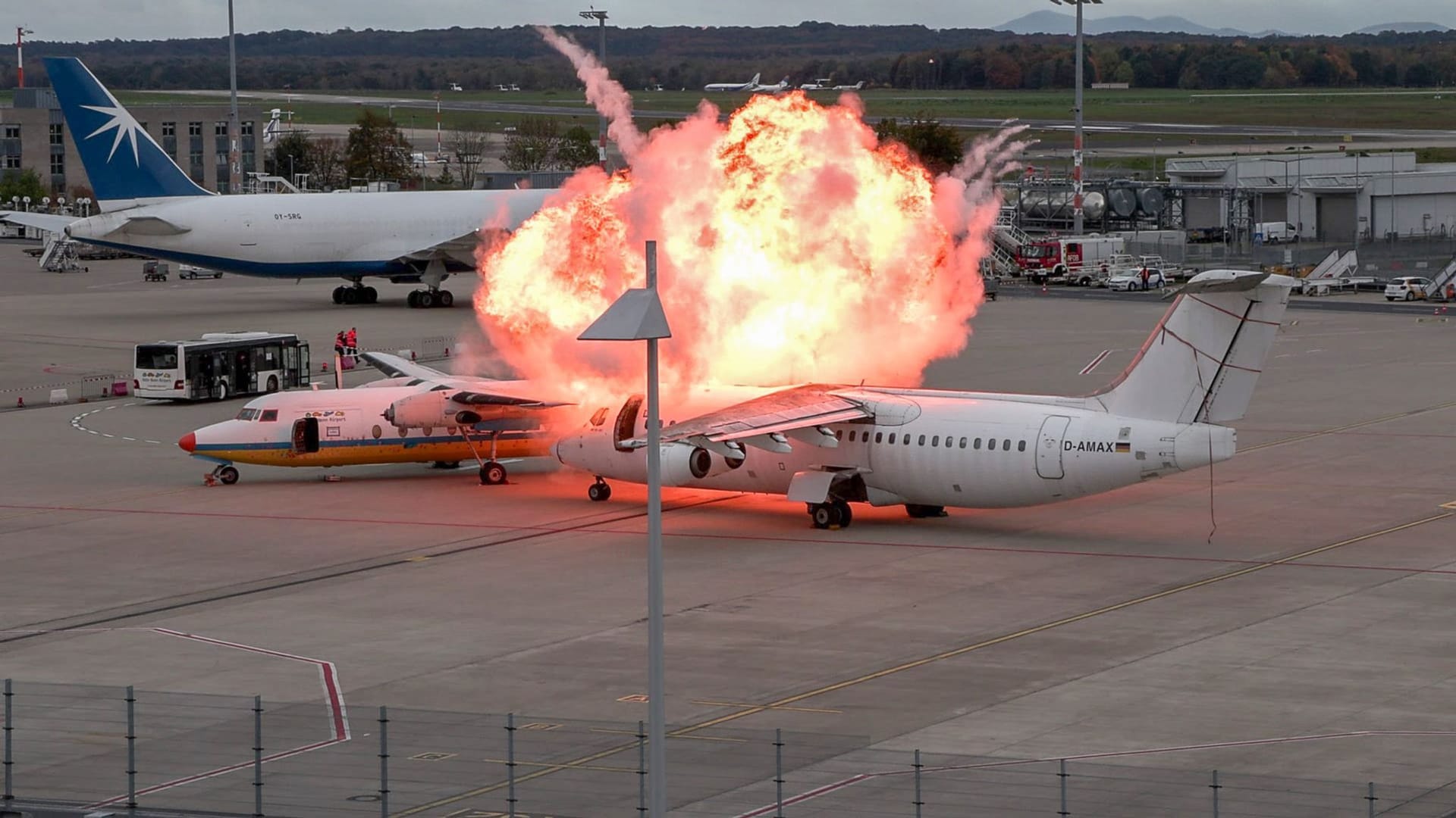 Notfallübung am Flughafen