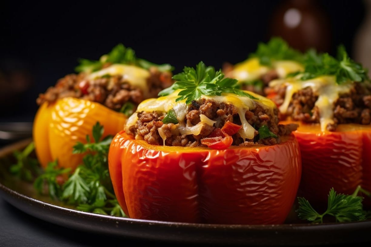 Gefüllte Paprika mit Hackfleisch