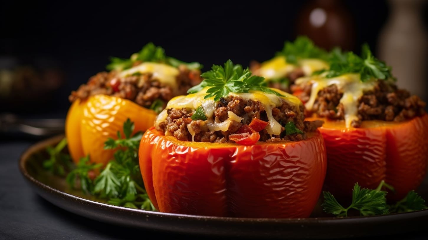 Gefüllte Paprika mit Hackfleisch