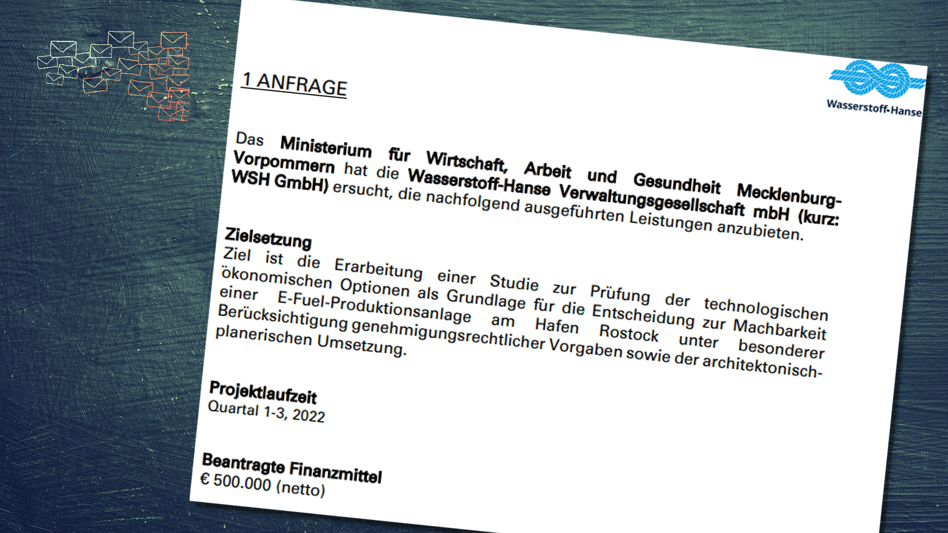 Auszug aus dem Angebot ans Landeswirtschaftsministerium.