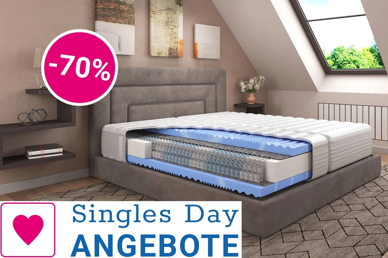 Singles Day bei Lidl: Der Discounter hat unter anderem Matratzen mit hohen Rabatten im Angebot.