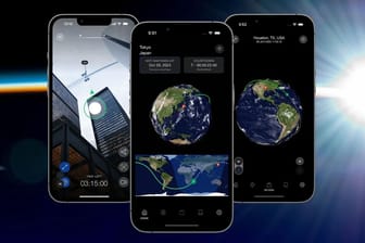 "Spot the Station"-App auf einem Handy: Die Anwendung informiert den Nutzer, wenn die ISS am Himmel zu sehen ist.