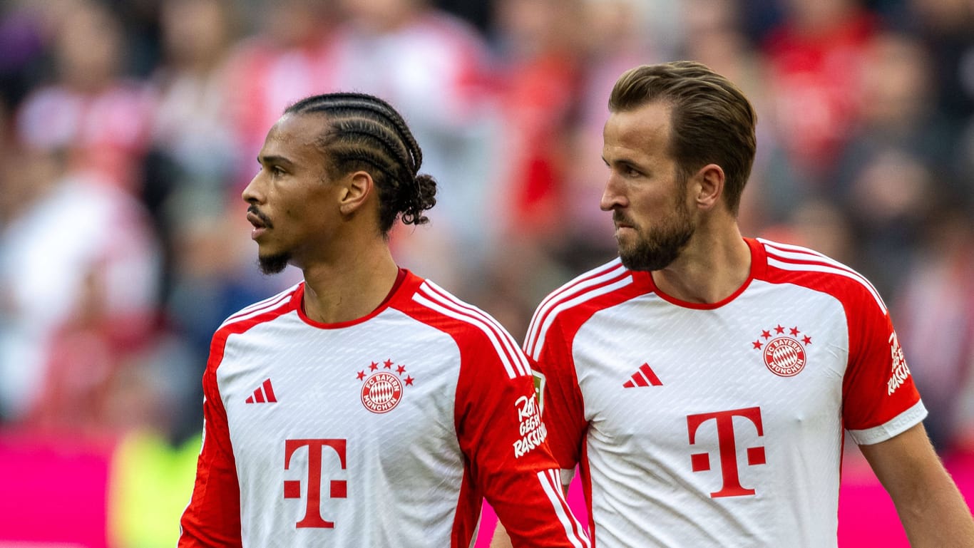 Leroy Sané (l.) und Harry Kane spielen beim FC Bayern eine starke Saison.