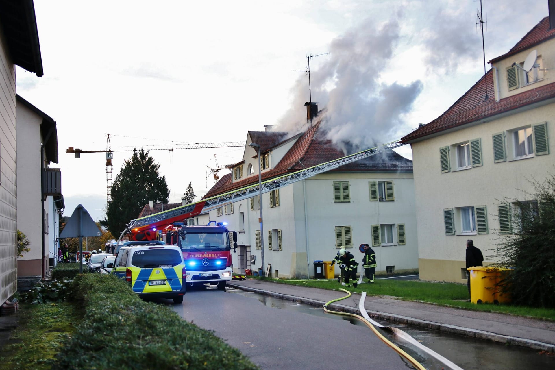 Feuer am Freitagabend in einem Wohnhaus der Winnender Paulinenpflege.