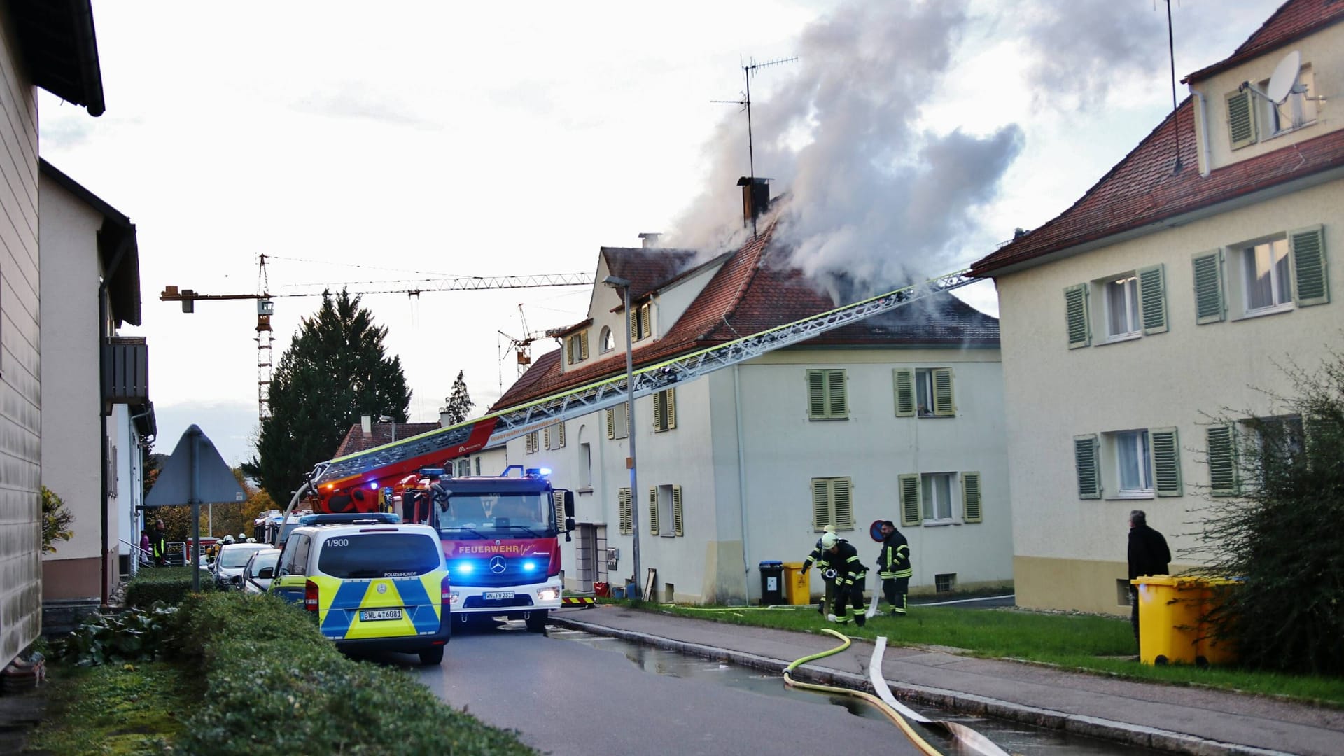 Feuer am Freitagabend in einem Wohnhaus der Winnender Paulinenpflege.