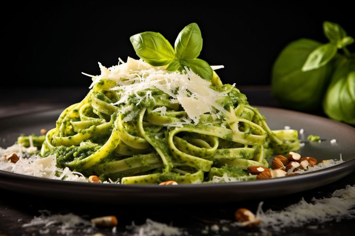 Basilikum-Pesto mit Nudeln