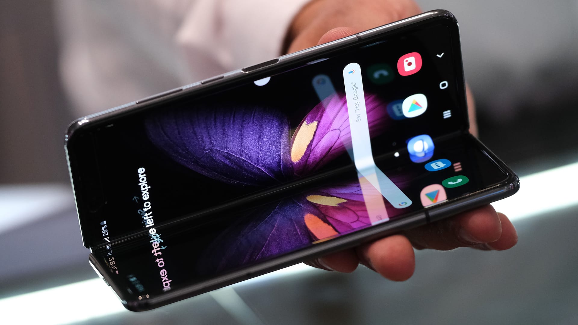 Eines der ersten Galaxy Fold-Smartphones von Samsung.