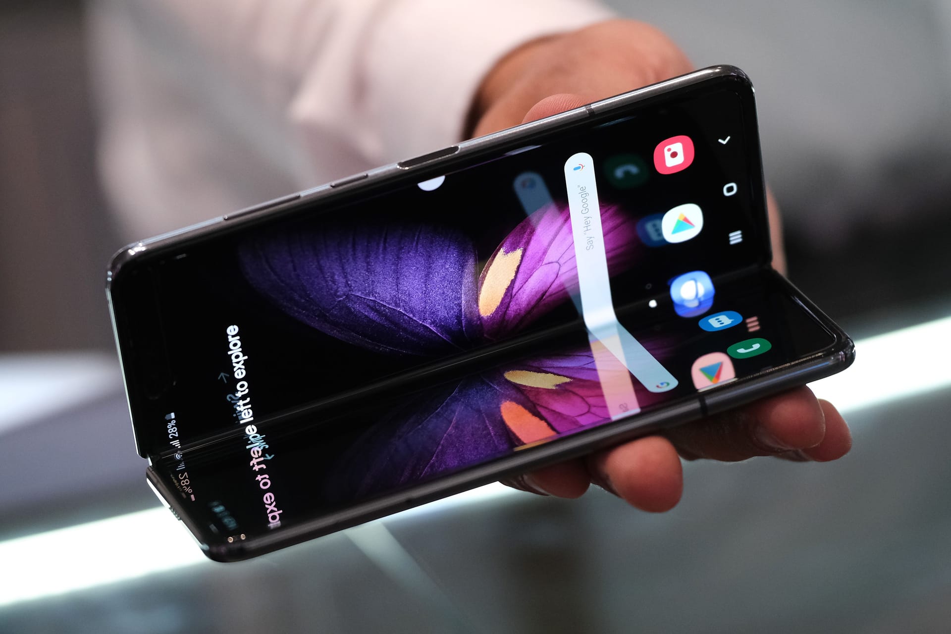 Eines der ersten Galaxy Fold-Smartphones von Samsung.