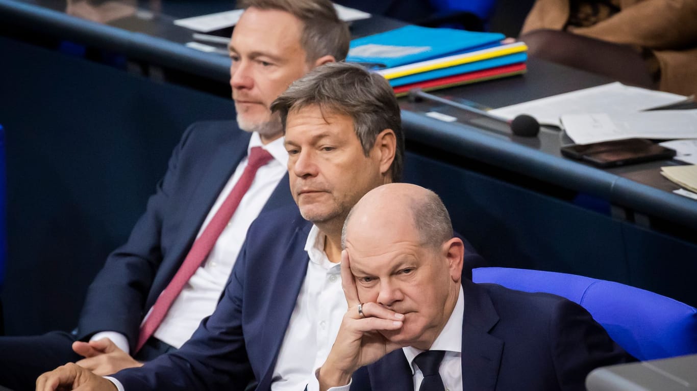 Lindner, Habeck und Scholz im Bundestag: So haben sie sich das nicht vorgestellt.