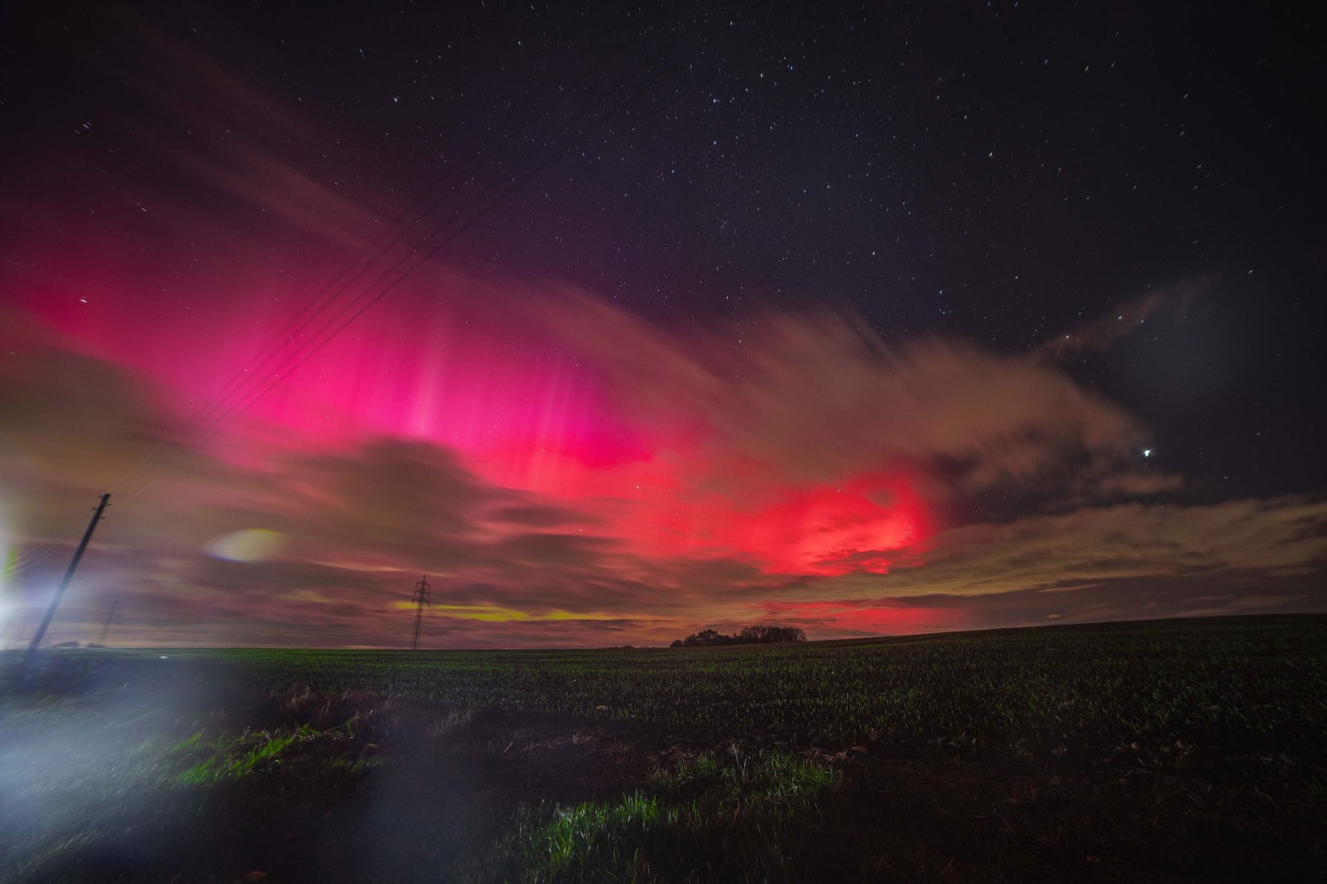 Am Sonntagabend konnten auch bei Zwickau in Mittelsachsen Polarlichter bestaunt werden.