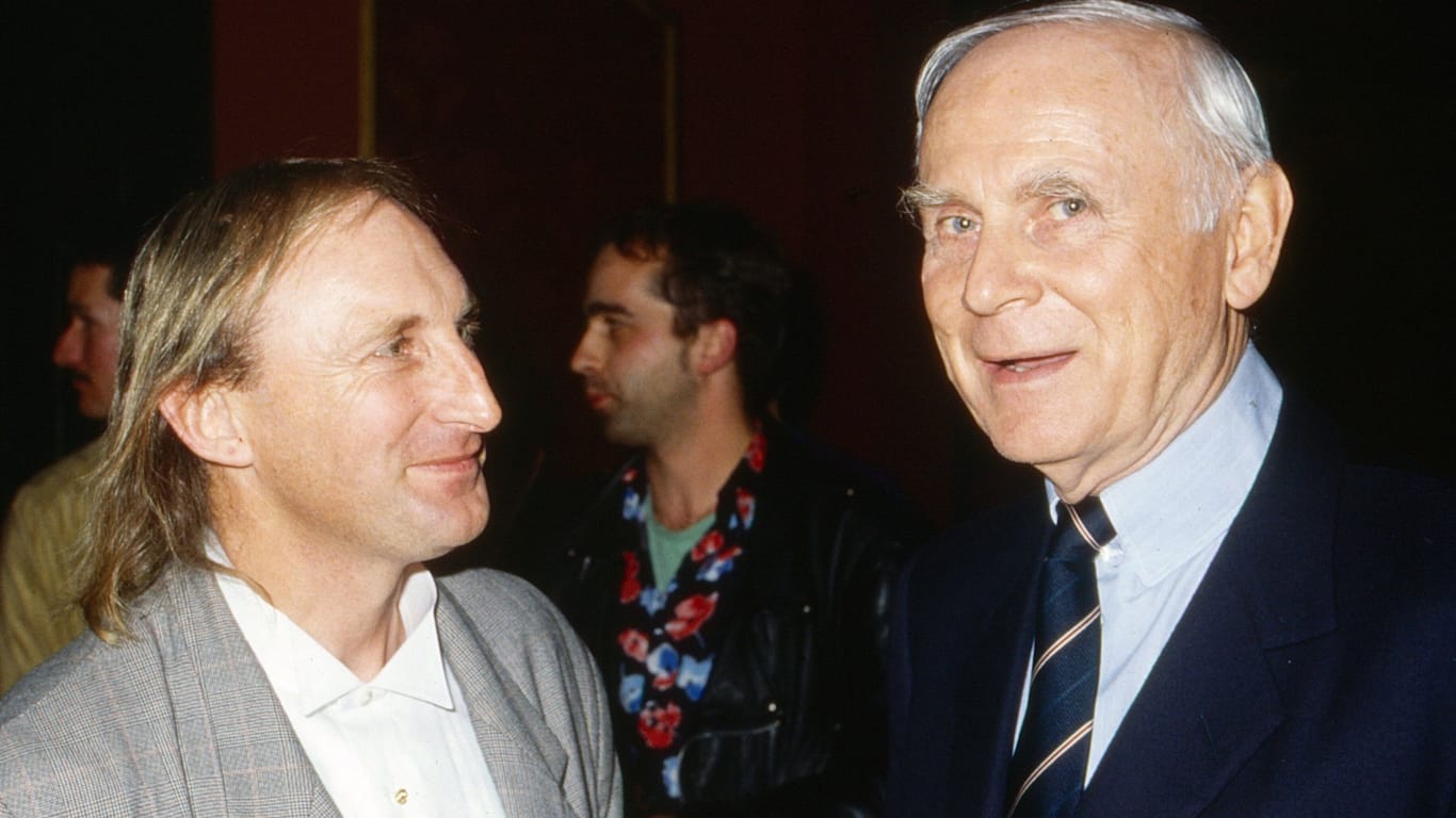 Otto Waalkes mit Vicco von Bülow um 1994