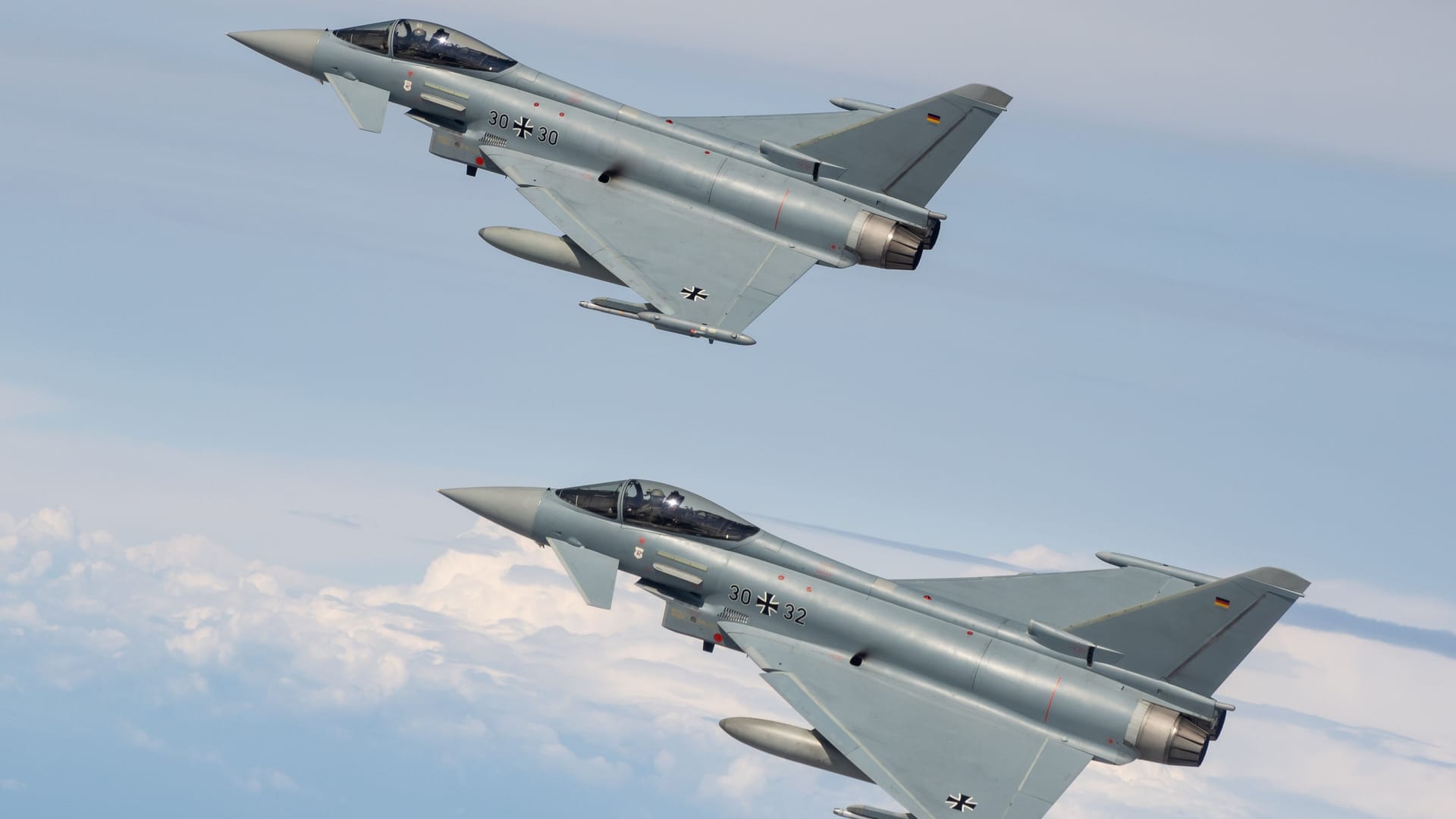 Eurofighter vom Taktischen Luftwaffengeschwader 71 "Richthofen": Hier zu sehen bei einem Training im Norden von Deutschland.