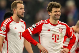 Verhalten: Harry Kane (li.) und Thomas Müller nach dem 0:0 gegen Kopenhagen.