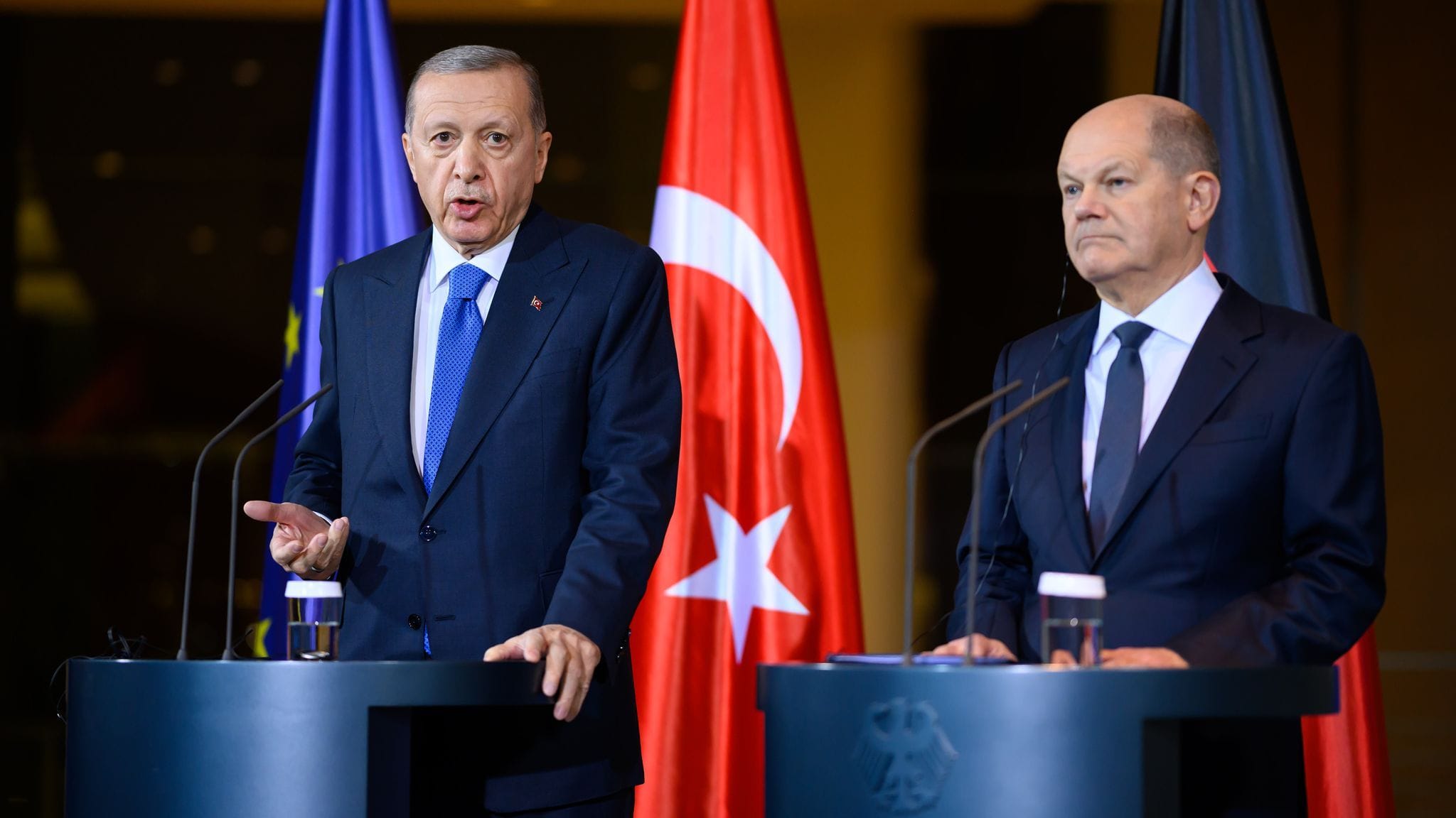 Türkischer Präsident | Erdogan bei Scholz: Differenzen, aber kein Eklat