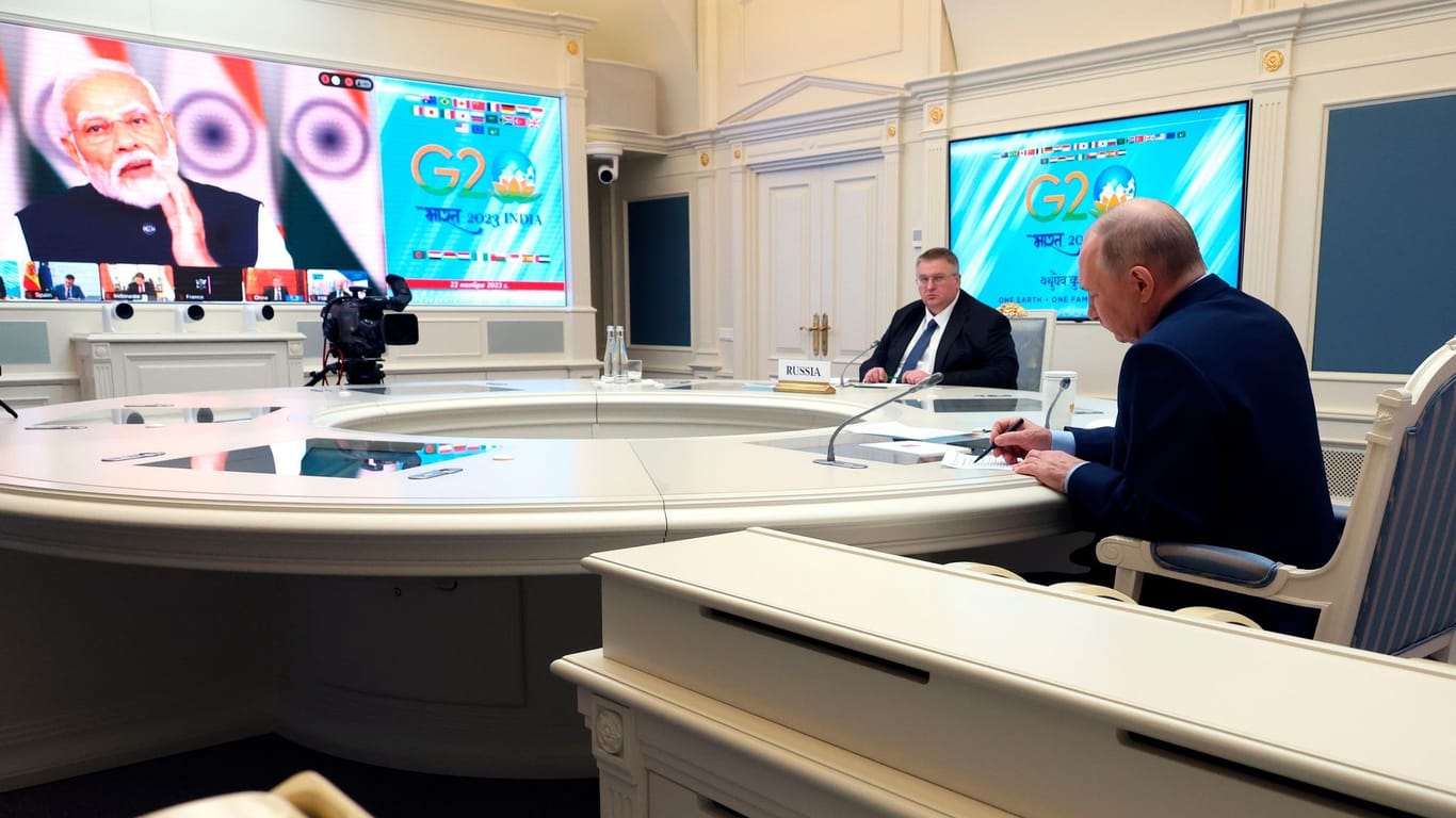 Wladimir Putin nimmt am virtuellen G20-Treffen teil: Für den Kreml ist seine Teilnahme ein politischer Erfolg.