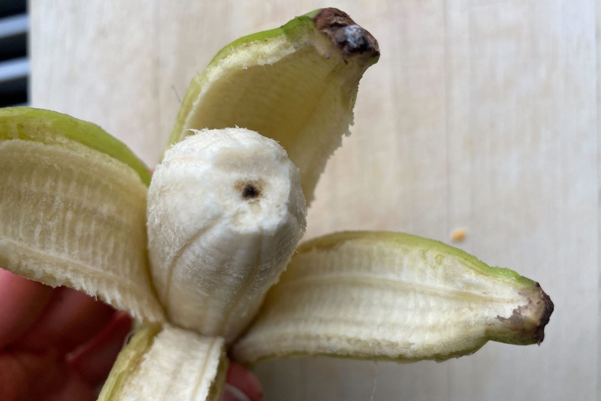 Fruchtfleisch: Das dunkle Ende bei Bananen ist besonders auffällig.