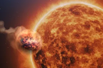 Der "fluffige" Exoplanet: In dieser Darstellung umkreist "WASP-107b" seinen Stern.