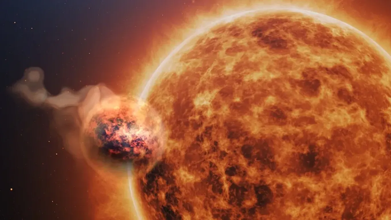 Der "fluffige" Exoplanet: In dieser Darstellung umkreist "WASP-107b" seinen Stern.
