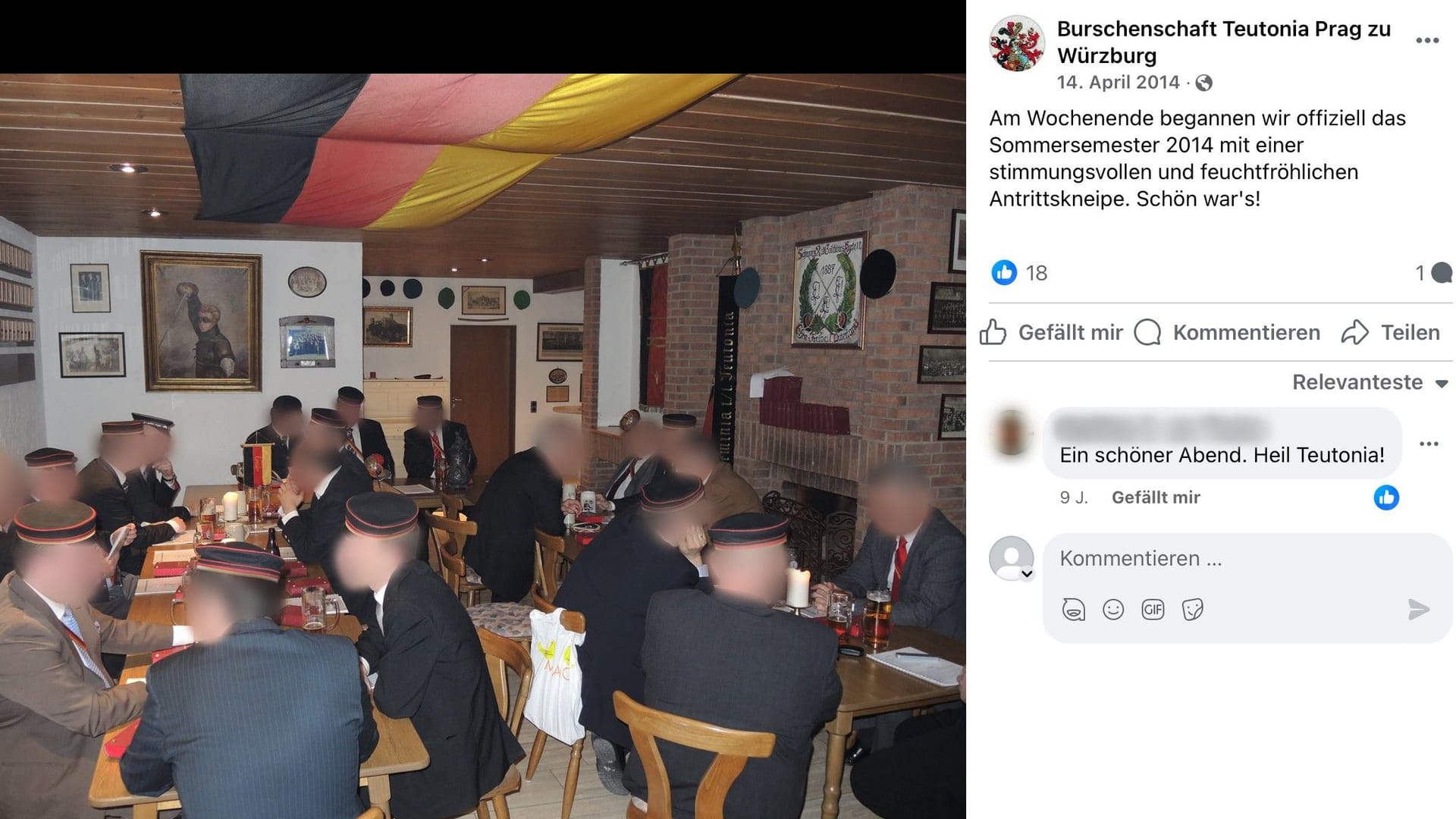 Im Kneipsaal: Früher hat die Teutonia häufiger Bilder von Veranstaltungen auf dem Haus gepostet, solche Einblicke sind rar geworden.