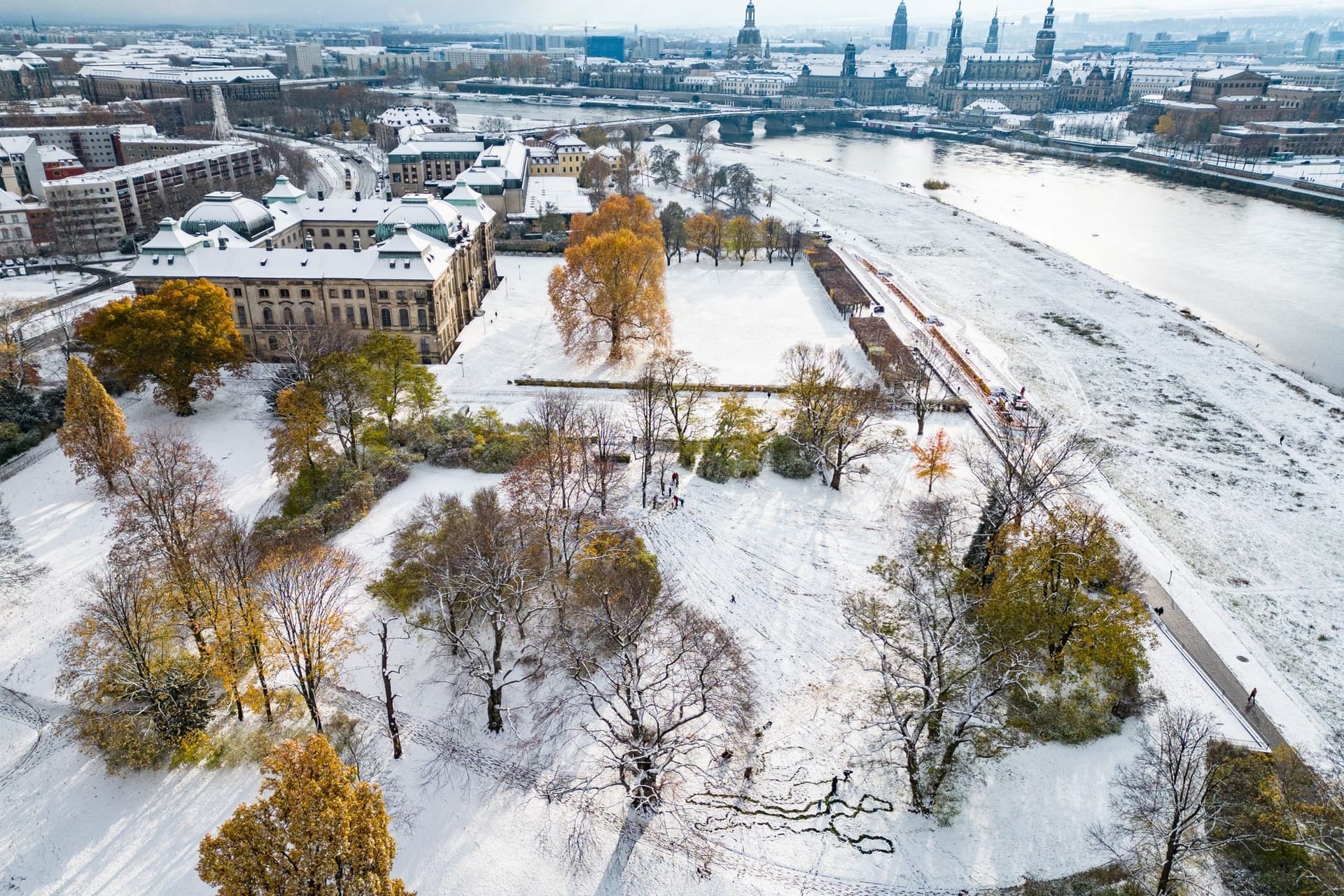 Schnee in Dresden