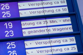 Tafel zeigt Verspätungen an (Symbolbild): Deutsche Bahn verpasst erneut ihr eigenes Pünktlichkeitsziel.