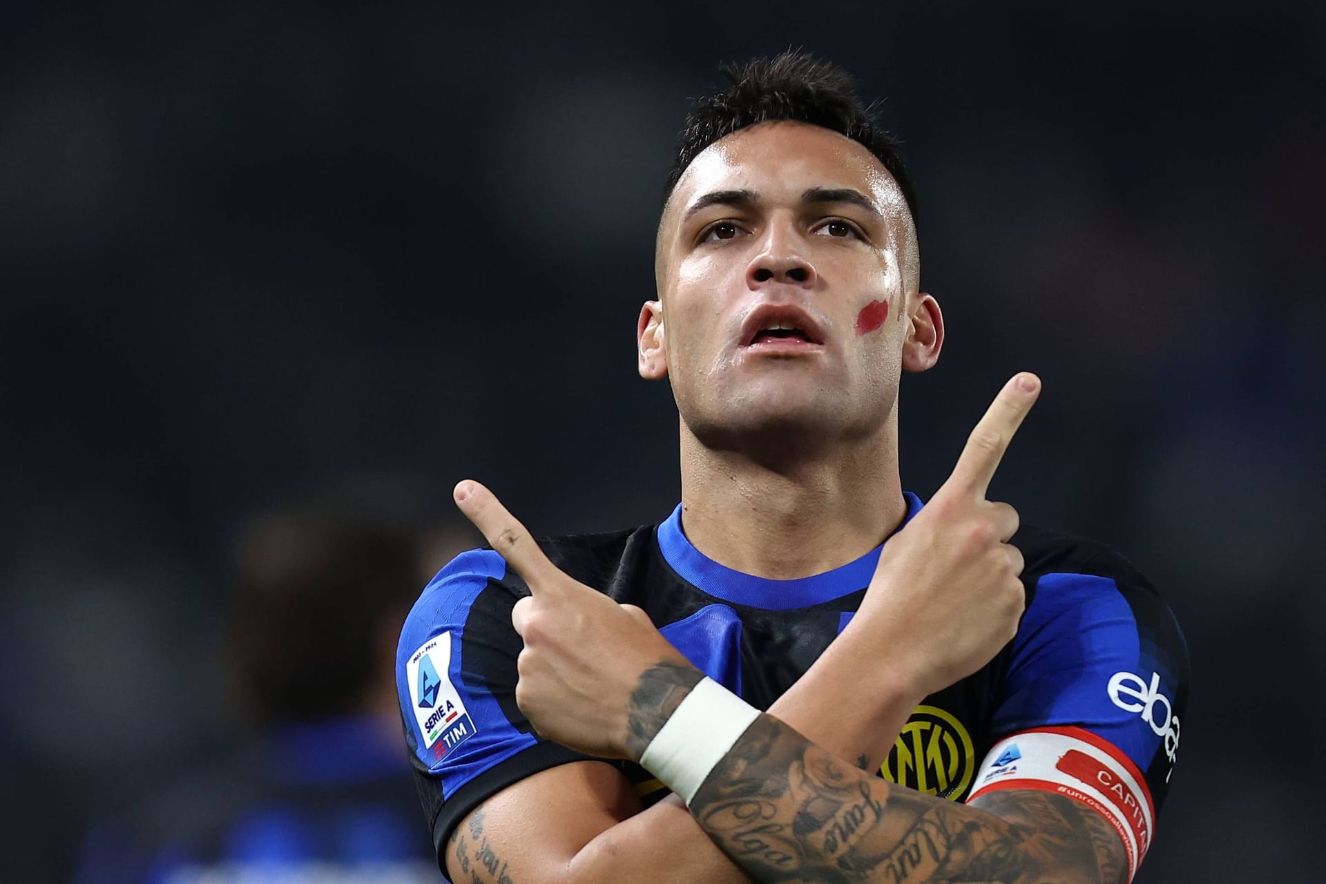 Auffälliger roter Fleck im Gesicht: Inters Lautaro Martínez beim Spiel gegen Juventus.