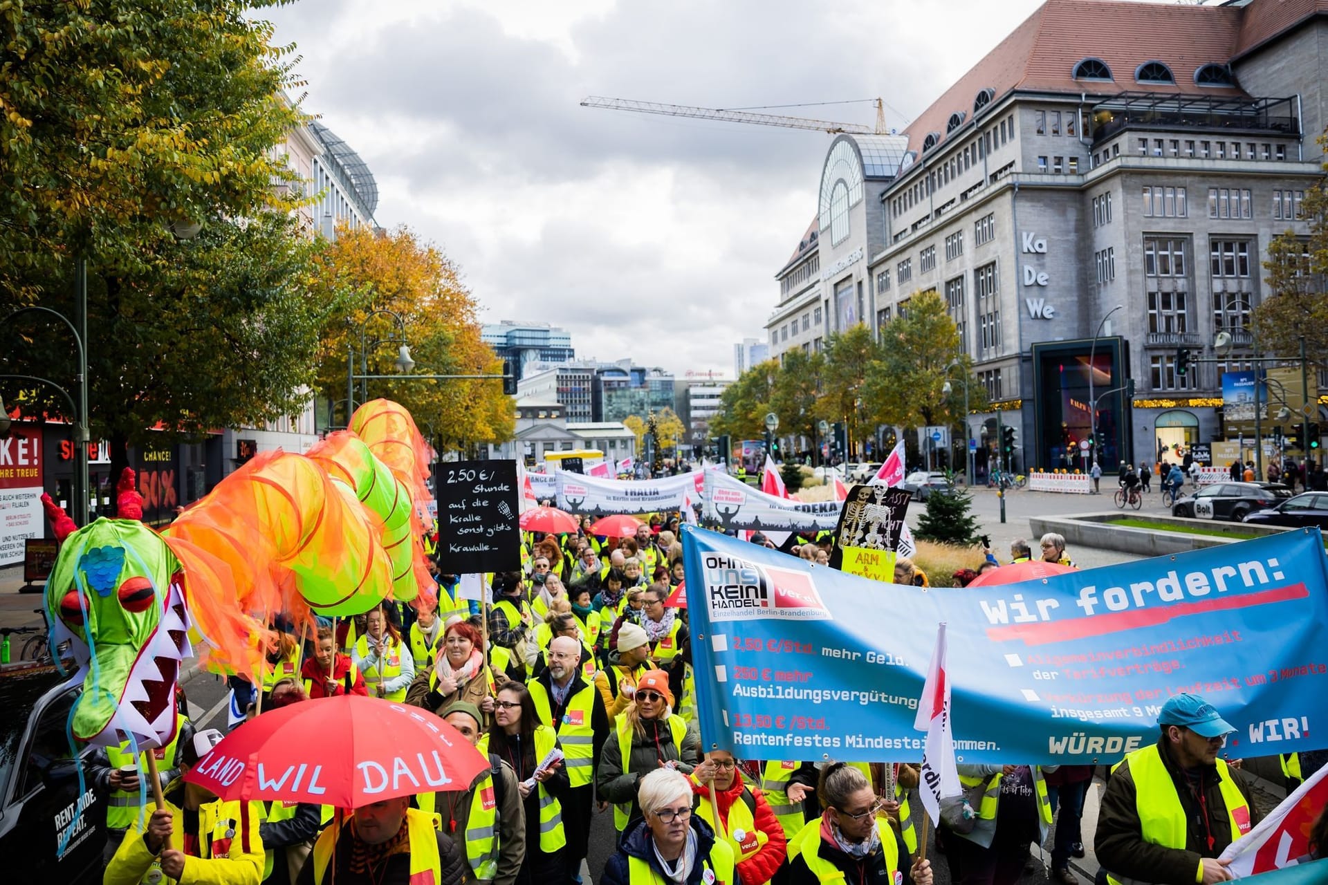 Warnstreik im Einzelhandel - Protest Warnstreik im Einzelhandel - Protest