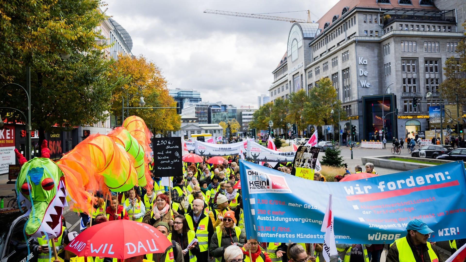 Warnstreik im Einzelhandel - Protest Warnstreik im Einzelhandel - Protest