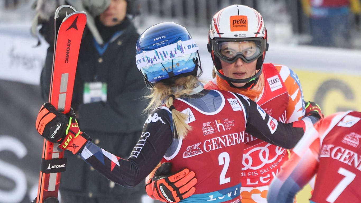 Mikaela Shiffrin und Petra Vlhová: Die Kroatin gratulierte nach ihrem Ausscheiden – Shiffrin erkundigte sich nach dem Zustand ihrer Konkurrentin.