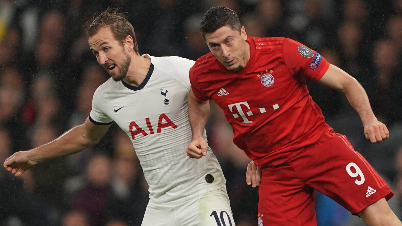 Vor ein paar Jahren spielte Kane (l.) noch gegen Bayern und Lewandowski dafür. Nun hat sich das Blatt gewendet.