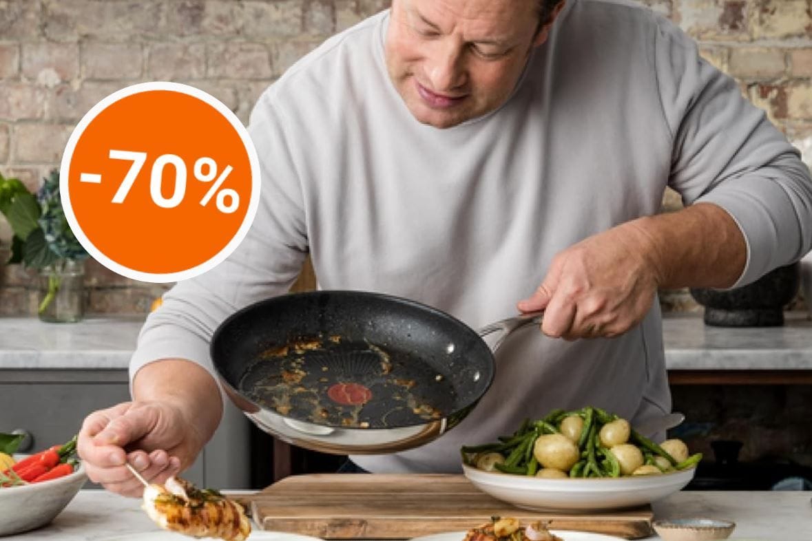 Bei Amazon ist heute eine von Starkoch Jamie Oliver entwickelte Tefal-Pfanne zum Tiefpreis im Angebot.