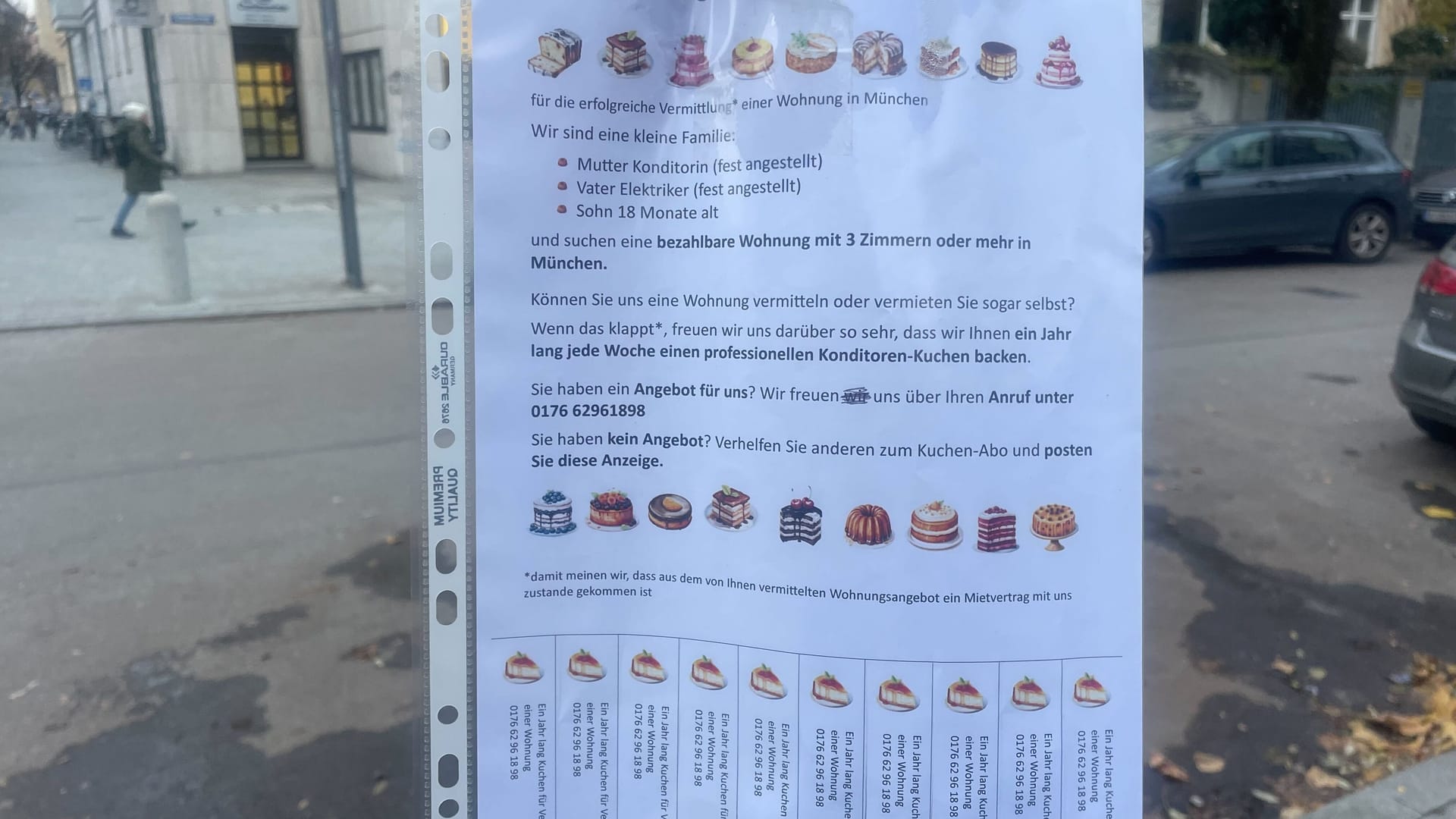 Außergewöhnliche Situationen erfordern außergewöhnliche Maßnahmen: Mit einem "Kuchen-Abo" hofft eine junge Familie, in München eine Wohnung zu finden. Außergewöhnliche Situationen erfordern außergewöhnliche Maßnahmen: Mit einem "Kuchen-Abo" hofft eine junge Familie, in München eine Wohnung zu finden.