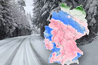 Schneefront über Deutschland