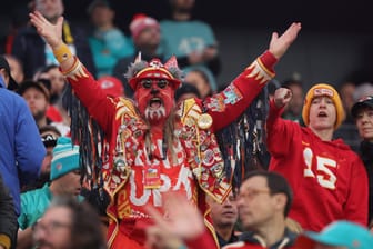 Ein glücklicher Chiefs-Fan: Ich Frankfurt sah ein sein Team siegen.