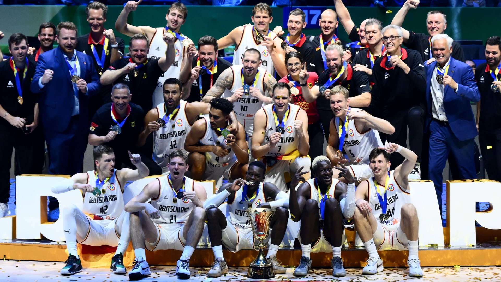 Die deutsche Basketball-Nationalmannschaft: Das Team wurde im September Weltmeister.