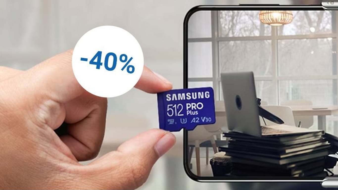 Die stark reduzierte MicroSD-Karte von Samsung bietet 128 Gigabyte Speicherplatz.